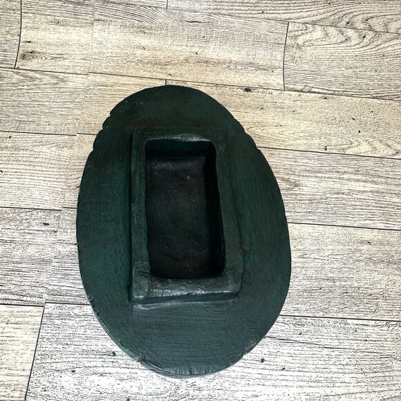 Hand Carved Hand Painted 2 Piece Green Wooden Rooster Trinket Box - Picture 10 of 11